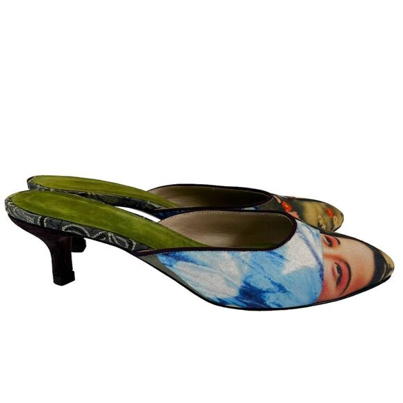 Rare Suzhou Cobblers “In The Mood” Green Wool Felt Handmade Kitten Heel - Picture 3 of 12